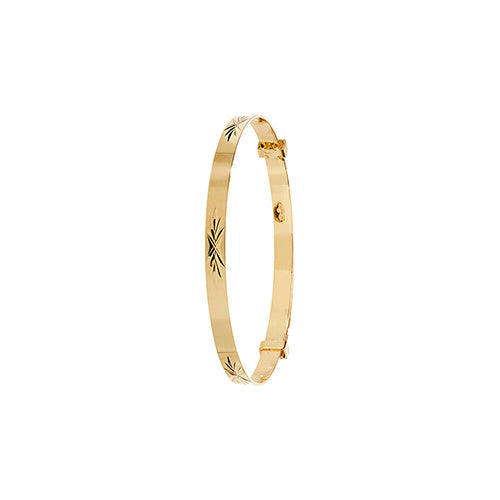 9ct Gold Diamond Cut Baby Bangle