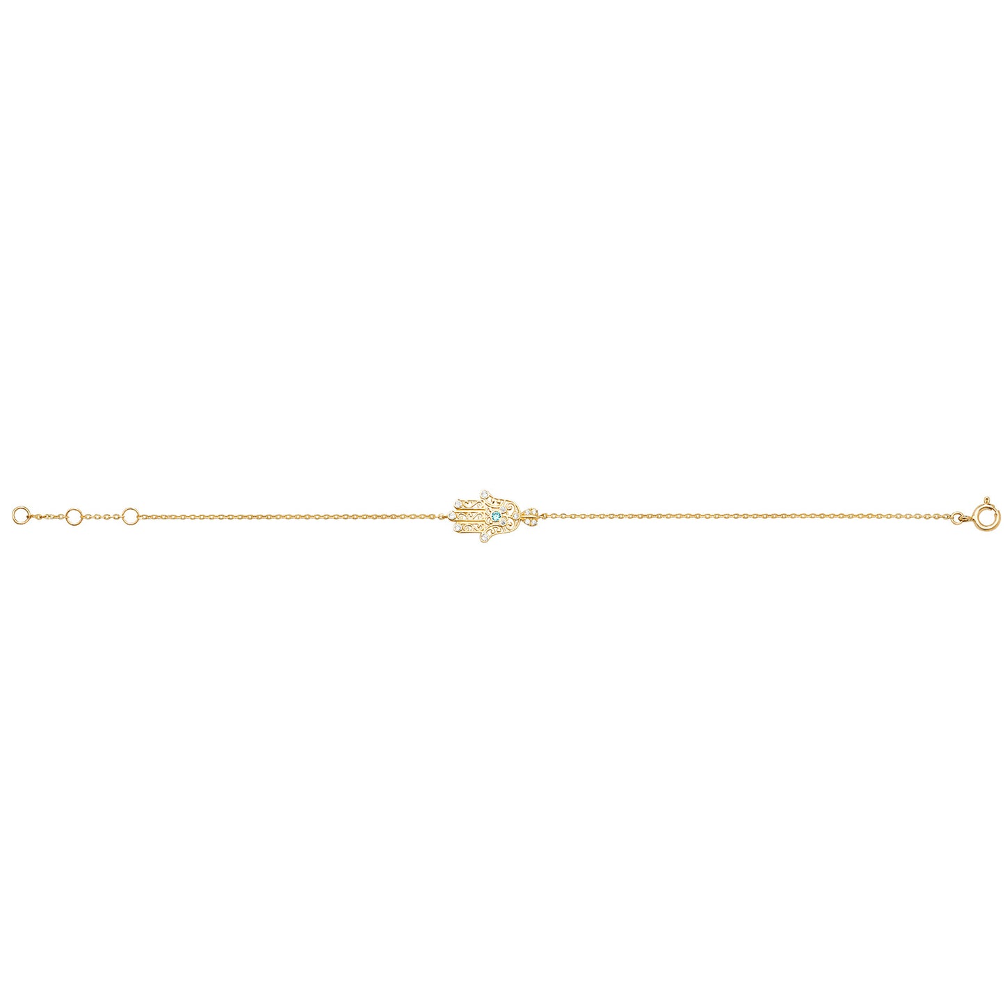 9ct Gold CZ Hand of Fatima Bracelet