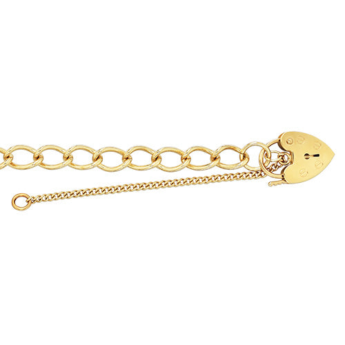 9ct Gold Charm Bracelet with Padlock