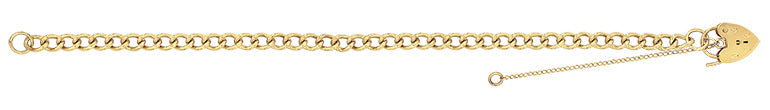 9ct Gold Charm Bracelet with Padlock