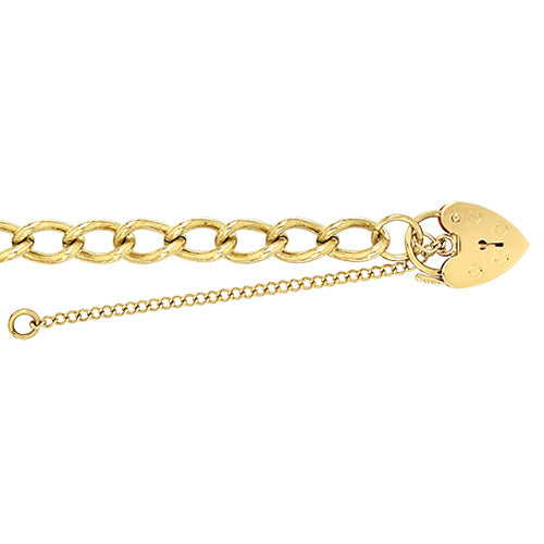 9ct Gold Charm Bracelet with Padlock