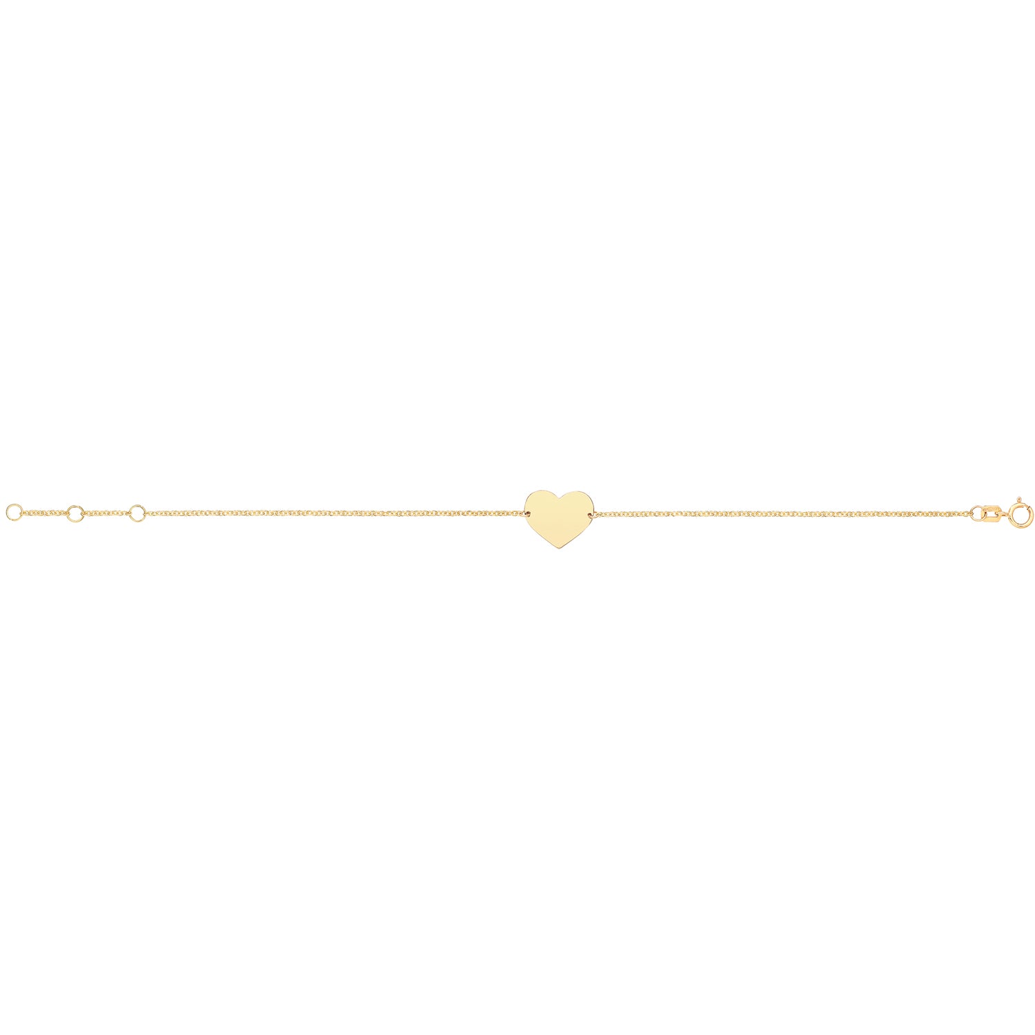 9ct Gold Heart Disc Identity Bracelet - John Ross Jewellers