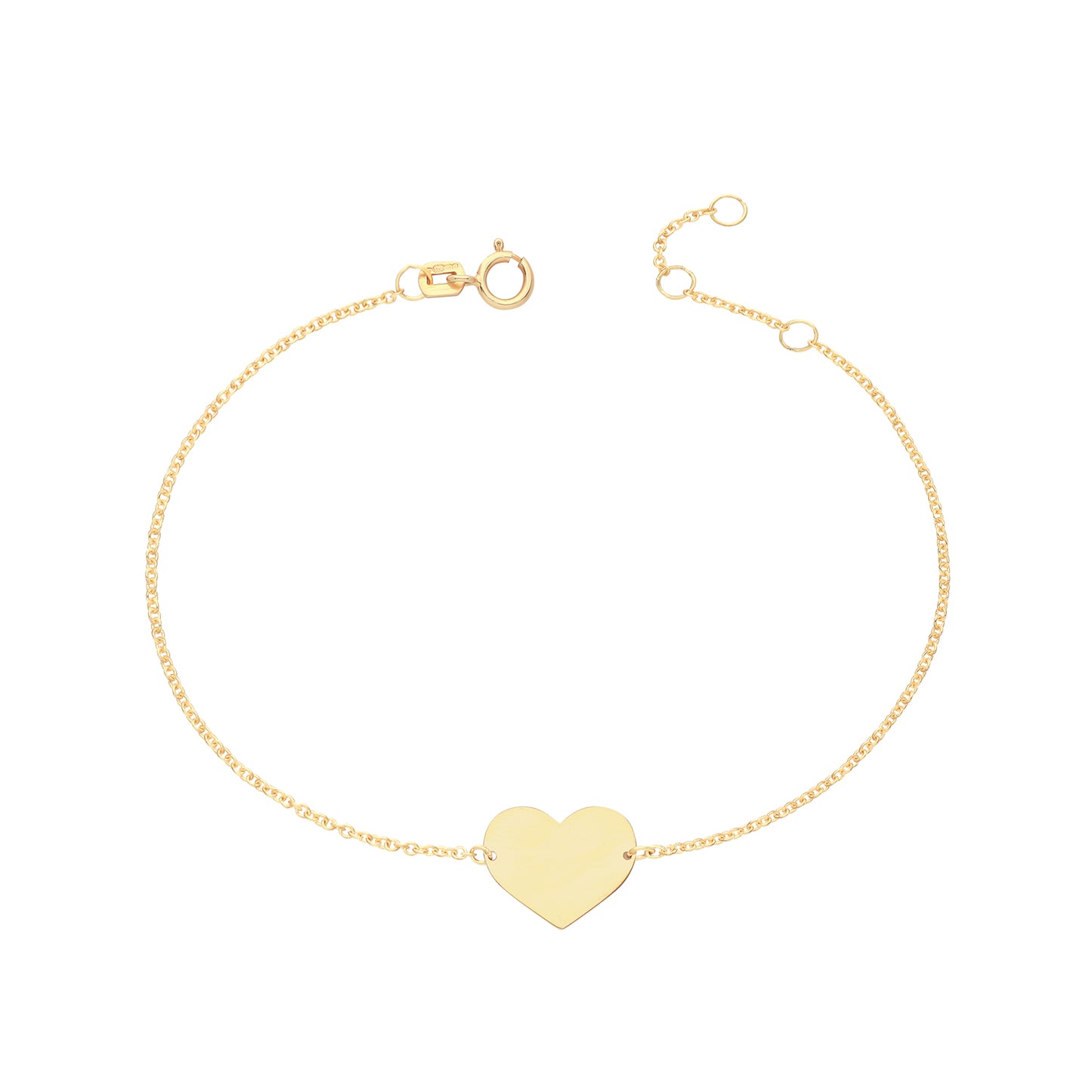 9ct Gold Heart Disc Identity Bracelet - John Ross Jewellers