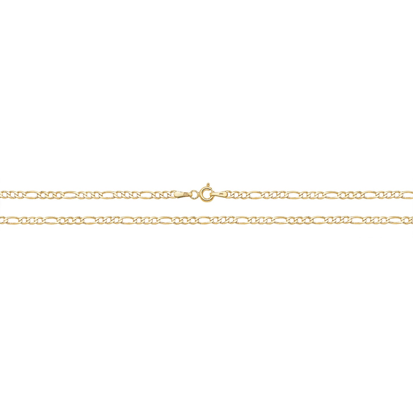 9ct Gold 1+3 Figaro Chain - John Ross Jewellers