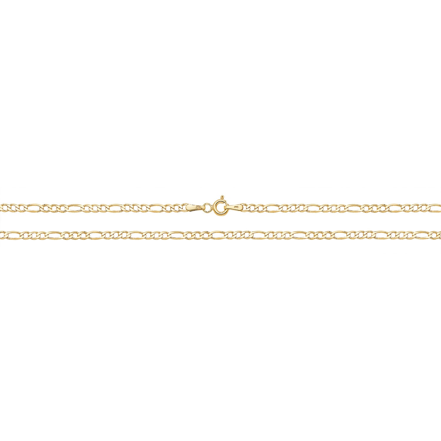 9ct Gold 1+3 Figaro Chain - John Ross Jewellers