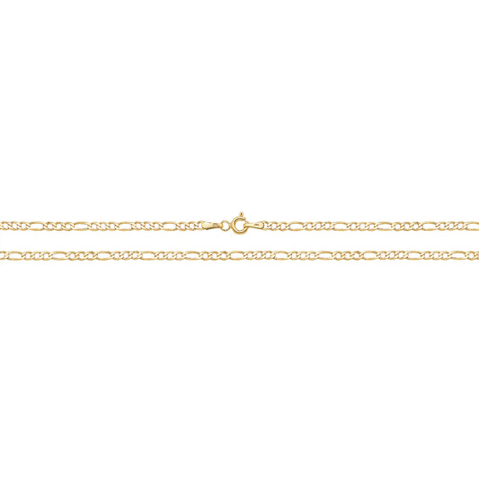 9ct Gold 1+3 Figaro Chain - John Ross Jewellers