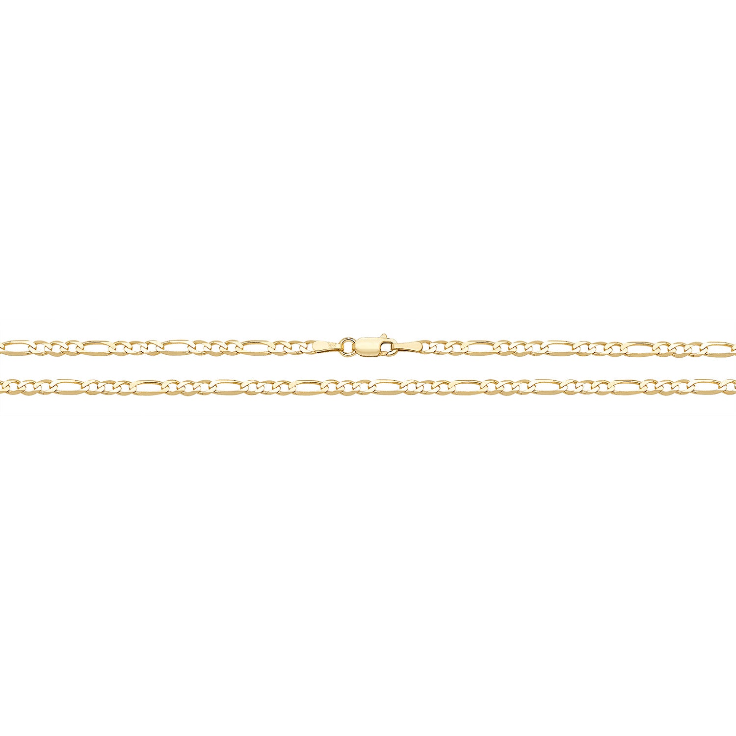 9ct Gold 1+3 Figaro Anklet - John Ross Jewellers