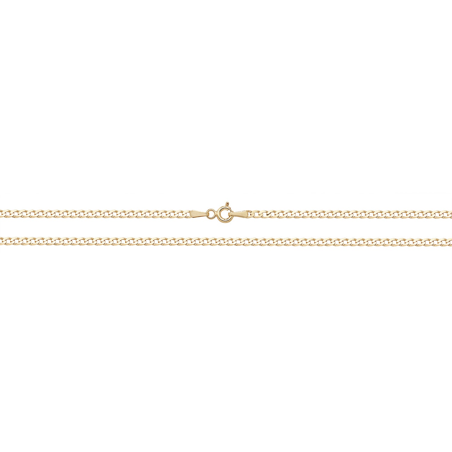 9ct Gold Flat Open Link Bevelled Curb Chain | Light - John Ross Jewellers