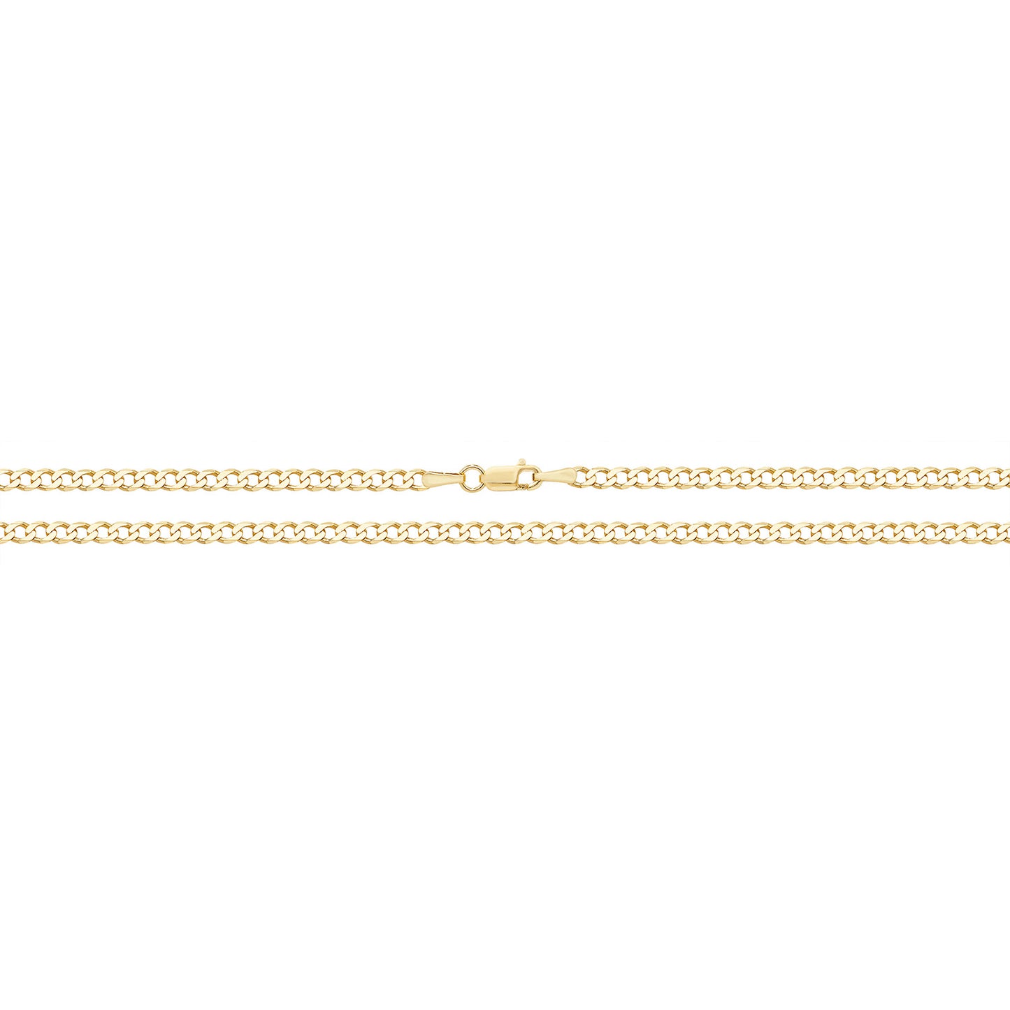 9ct Gold Flat Open Link Bevelled Curb Chain - John Ross Jewellers