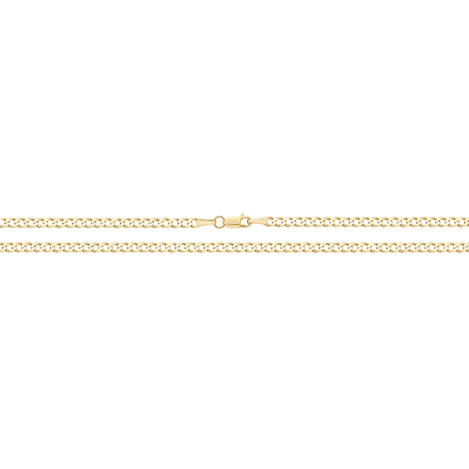 9ct Gold Flat Open Link Bevelled Curb Chain - John Ross Jewellers