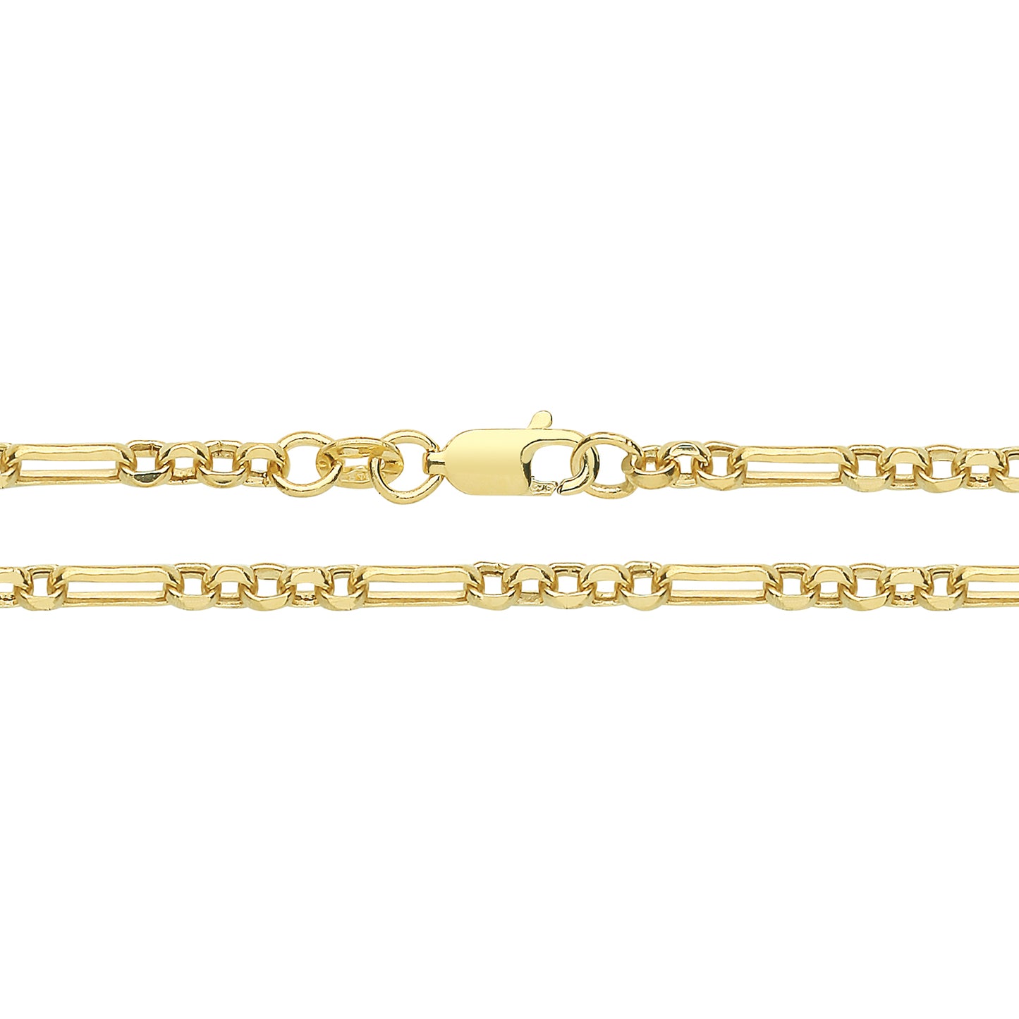 9ct Gold Belcher & Bar Figaro Necklace