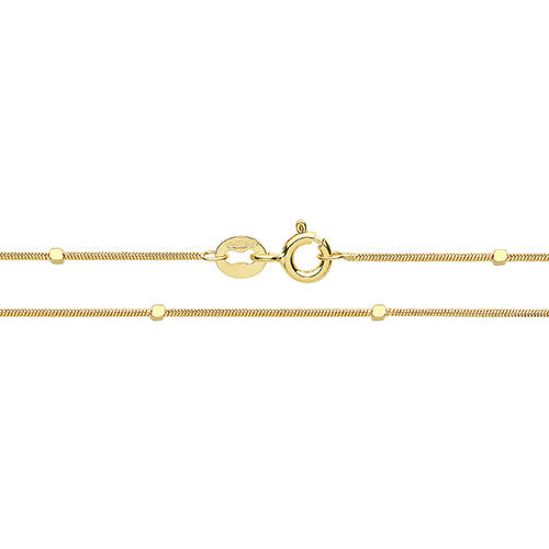 9ct Gold Square Bead & Snake Chain Anklet - John Ross Jewellers