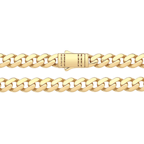 9ct Gold Semi Solid Cuban Link Chain