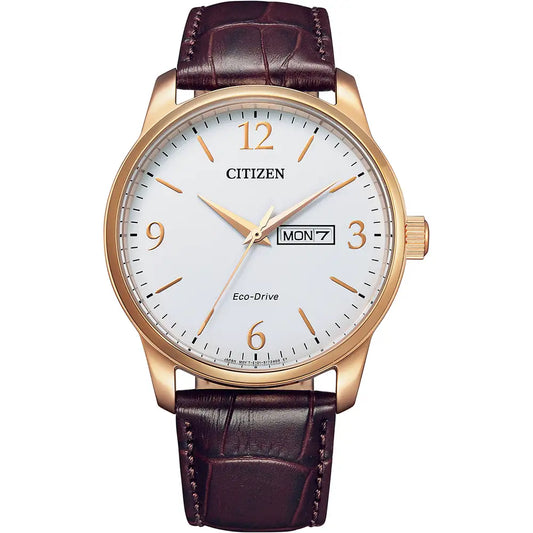 Citizen Rose Gold Leather Watch - John Ross Jewellers