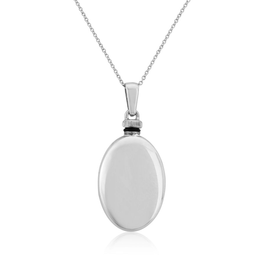 Silver Oval Ash Locket Necklace - John Ross Jewellers