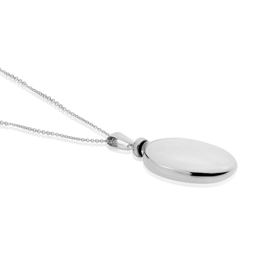 Silver Oval Ash Locket Necklace - John Ross Jewellers