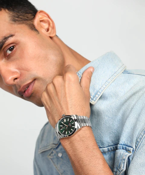 Gant Eastham Silver | Green - John Ross Jewellers