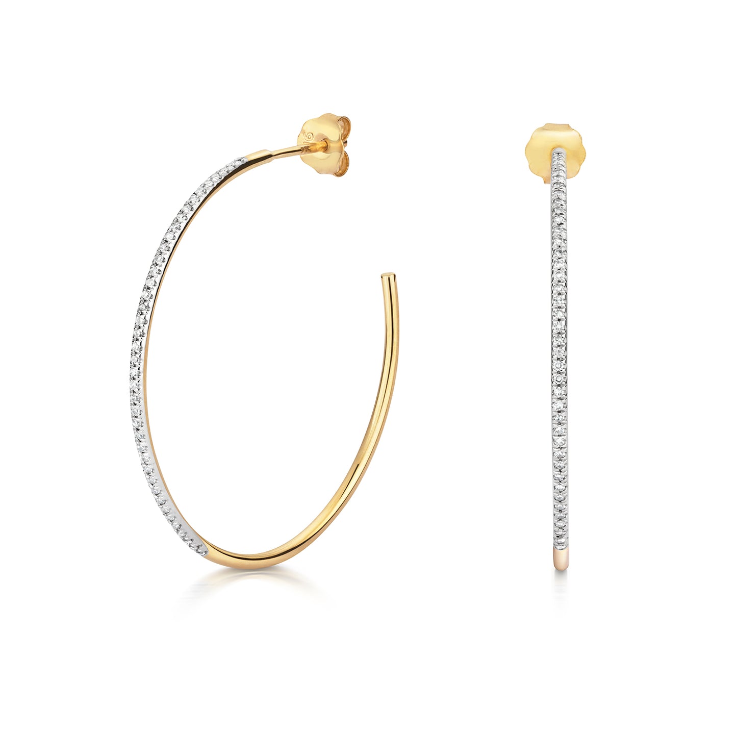 9ct Gold Diamond Hoop Earrings | 0.15ct - John Ross Jewellers