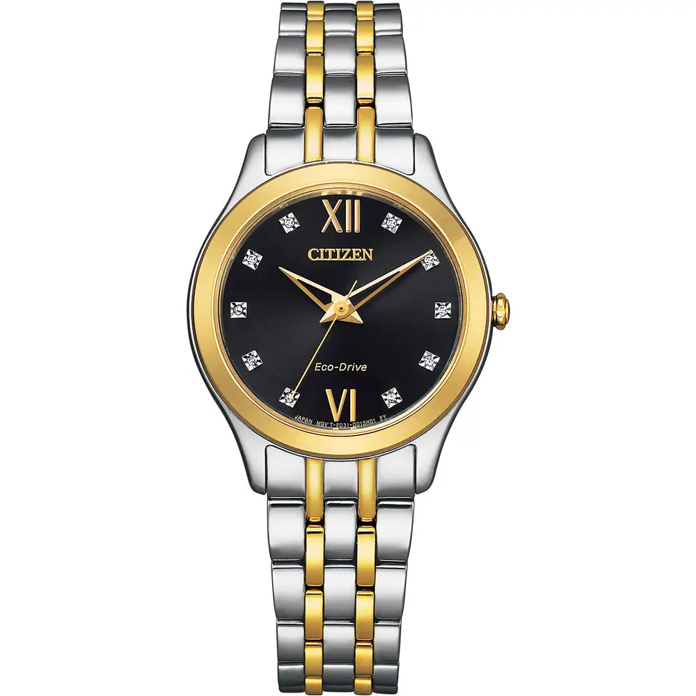 Citizen Silhouette Diamond Two-Tone Ecodrive Ladies Watch - John Ross Jewellers