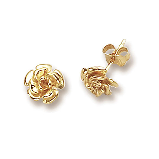 9ct Gold Flower Stud Earrings