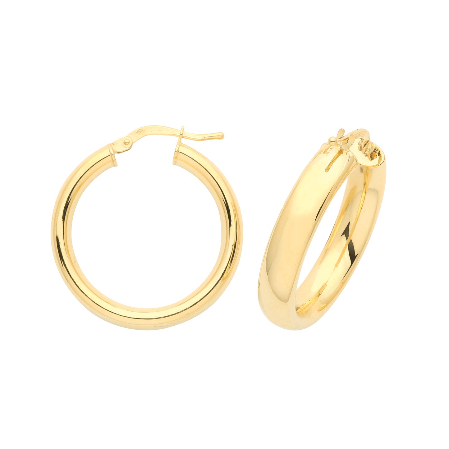 9ct Gold Classic Chunky Hoop Earrings | 20mm - John Ross Jewellers