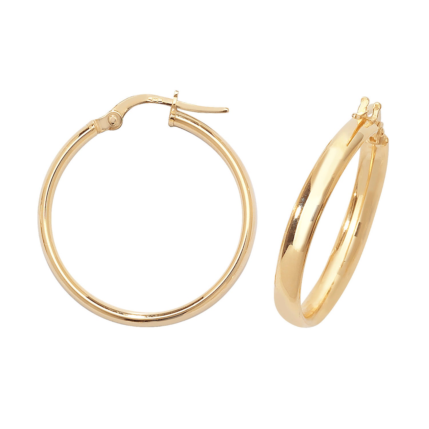 9ct Gold Classic 20mm Hoop Earrings - John Ross Jewellers