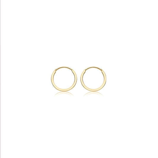 9ct Gold 8mm Sleeper Earrings | Square Tube