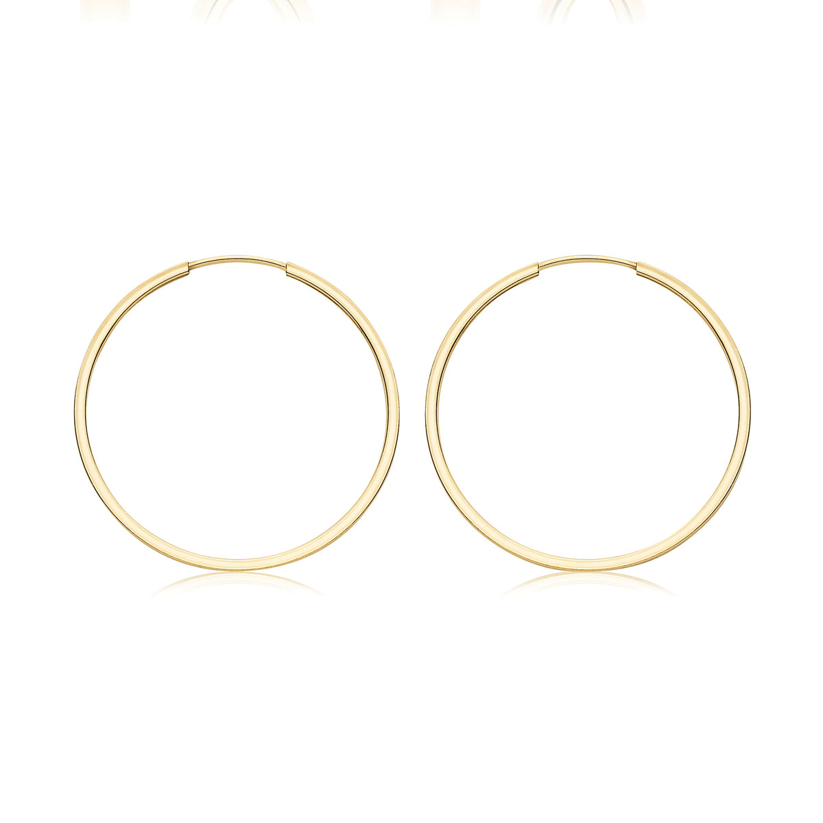 9ct Gold 22mm Sleeper Earrings | Square Tube