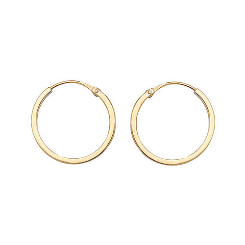 9ct Gold 12mm Sleeper Earrings