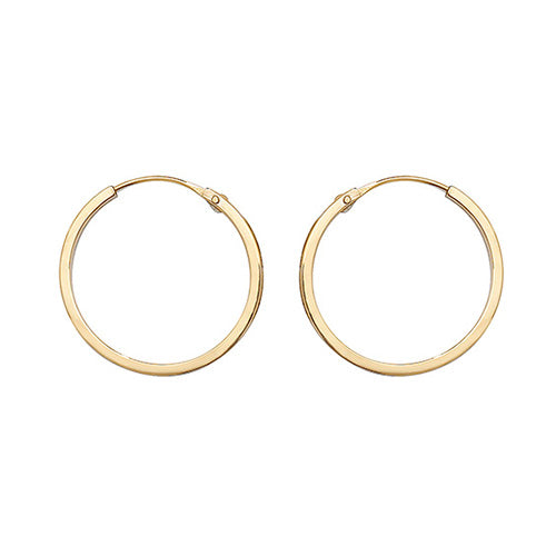 9ct Gold 14mm Sleeper Earrings