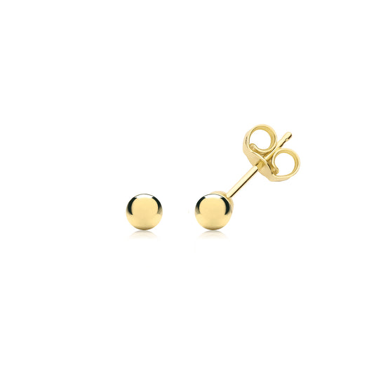 9ct Yellow Gold Ball Stud Earrings | 3mm - John Ross Jewellers