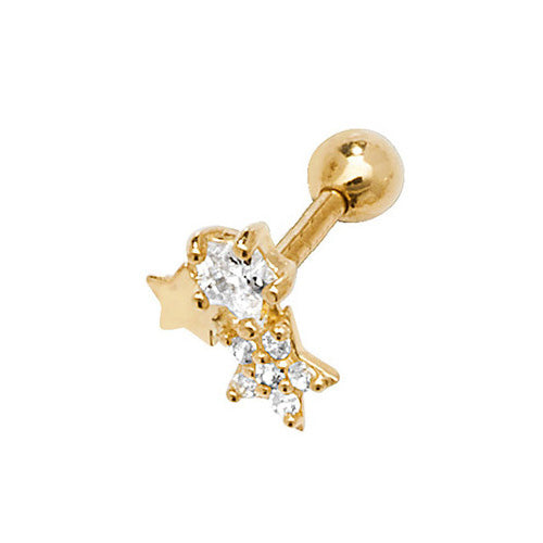 Ear Candy 9ct Gold Star Cluster Cartilage Stud | 8mm - John Ross Jewellers