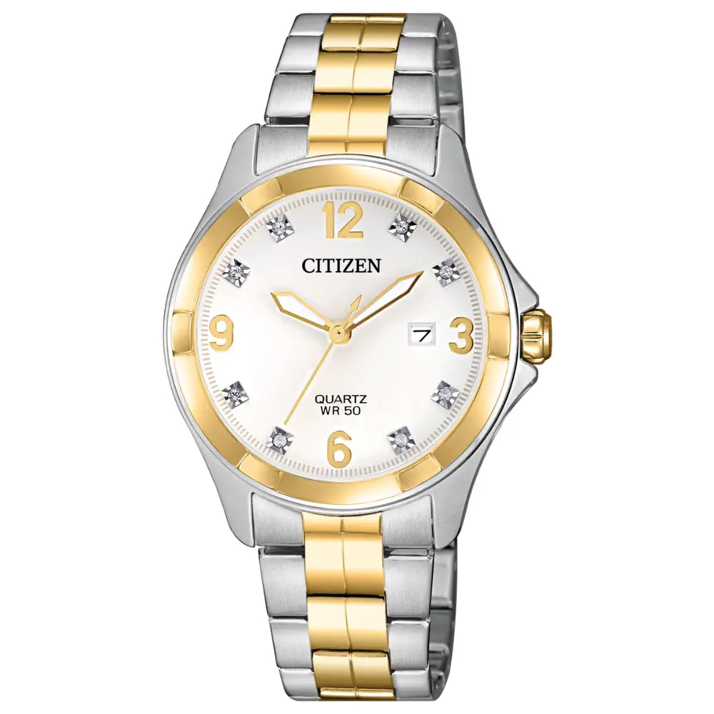 Citizen Two Tone Ladies Crystal Watch - John Ross Jewellers