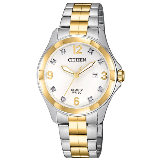 Citizen Two Tone Ladies Crystal Watch - John Ross Jewellers