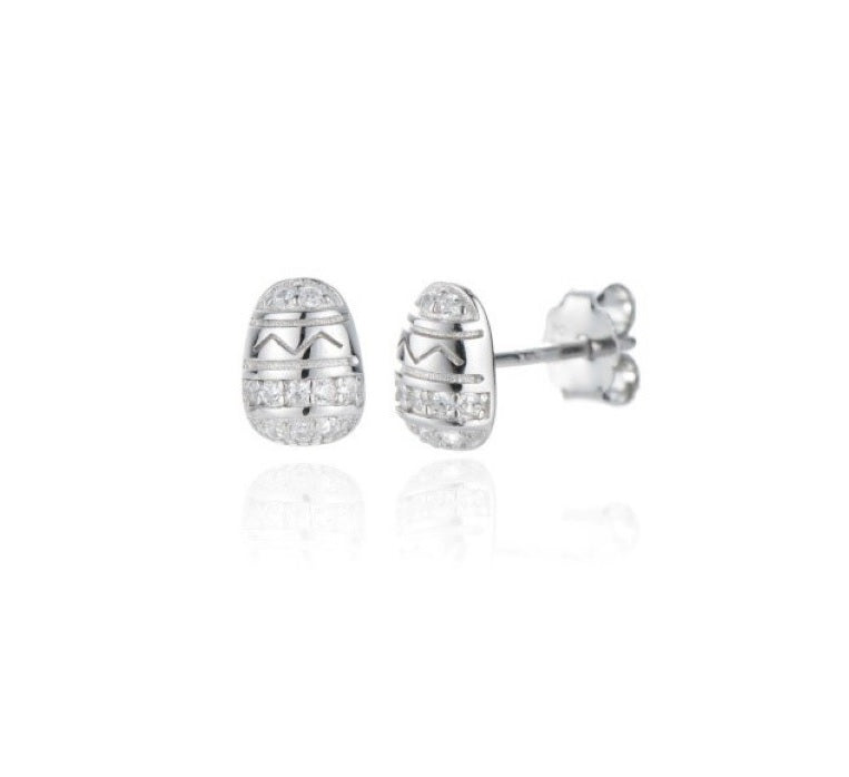 Silver Festive CZ Stud Earrings - John Ross Jewellers