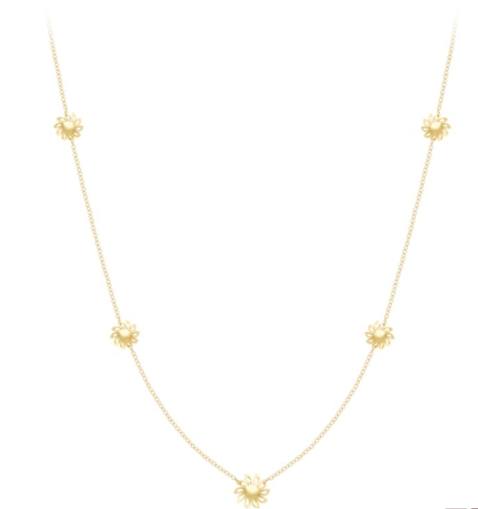 9ct Gold Modern Floral Necklace