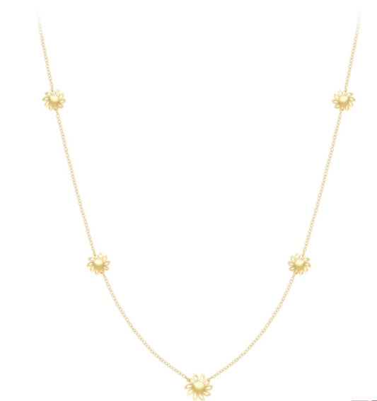 9ct Gold Modern Floral Necklace