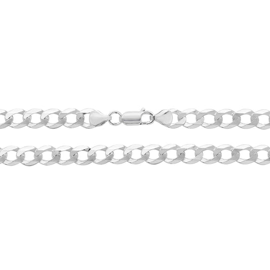 Silver Wide Diamond Cut Curb Chain - John Ross Jewellers