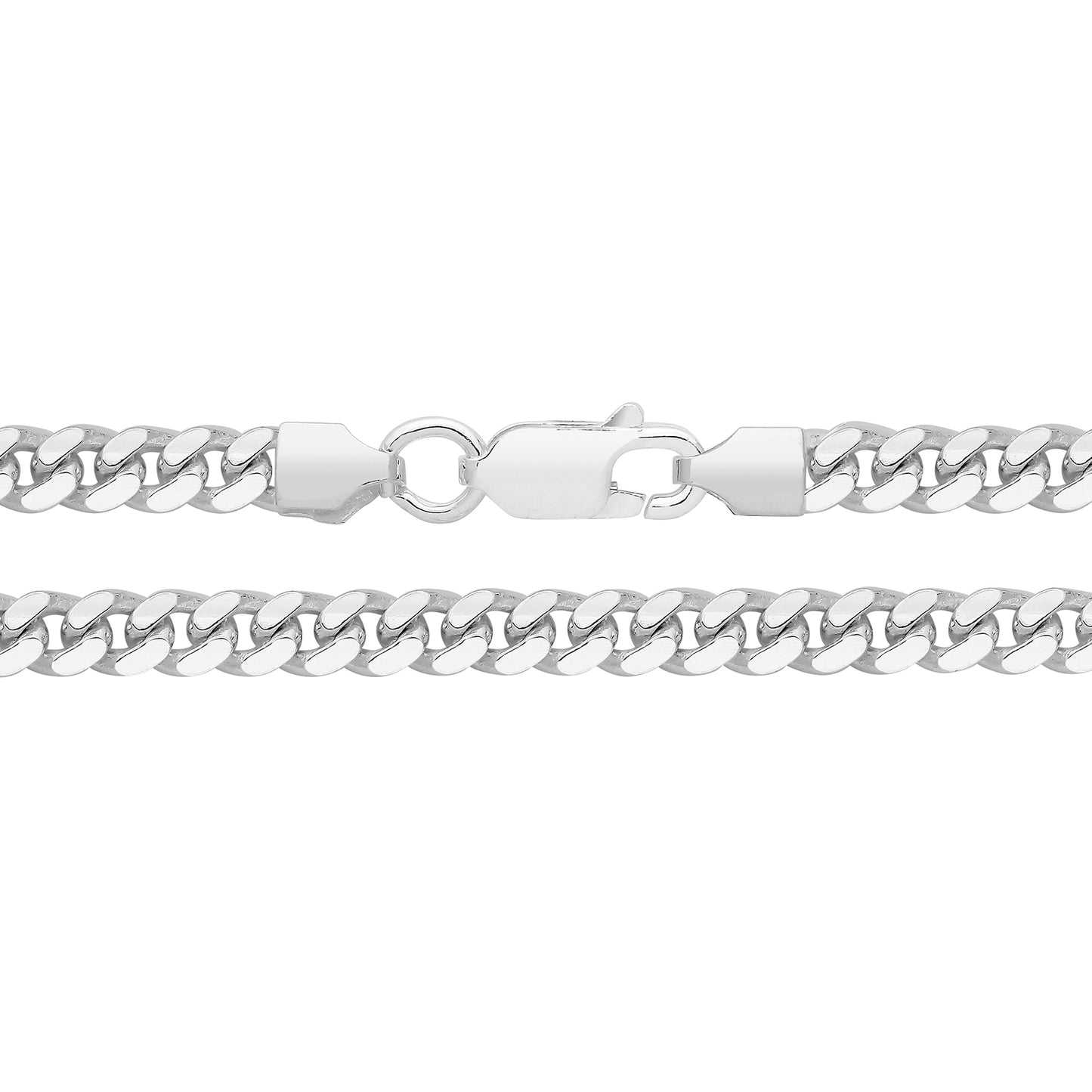 Silver Tight Linked Bevelled Curb Bracelet - 8” - John Ross Jewellers