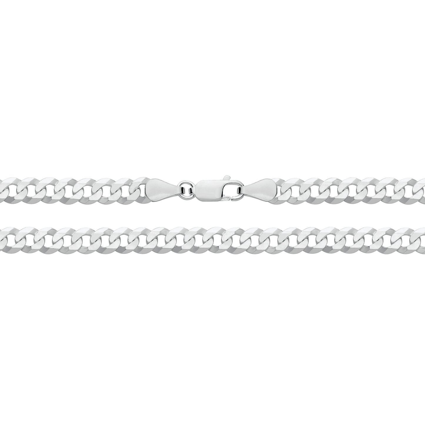 Silver Bevelled Curb Bracelet - 8” - John Ross Jewellers