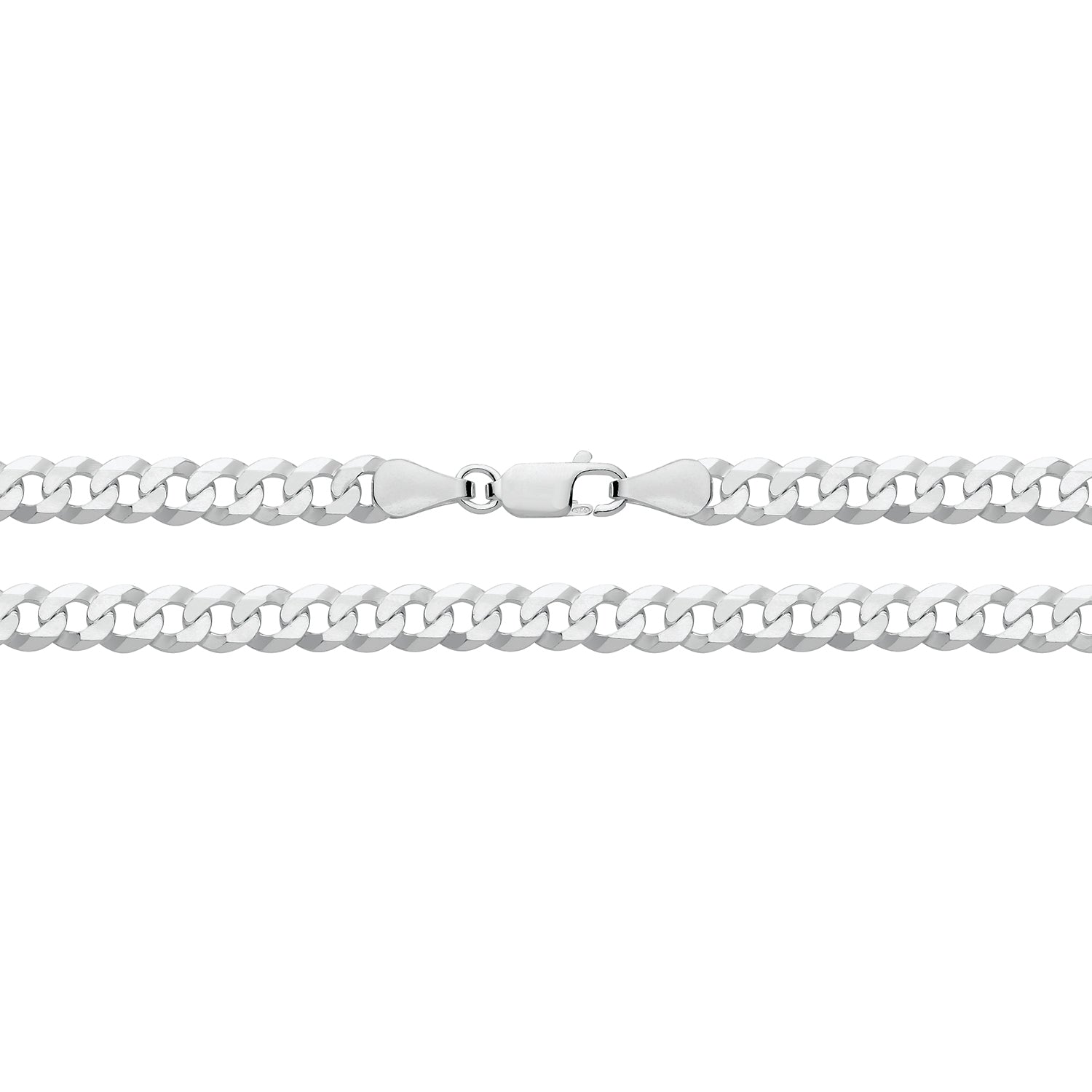 Silver Bevelled Curb Bracelet - 8” - John Ross Jewellers