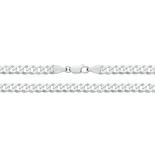 Silver Bevelled Curb Bracelet - 8” - John Ross Jewellers