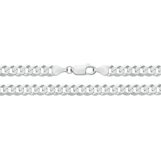 Silver Bevelled Curb Bracelet - 8” - John Ross Jewellers