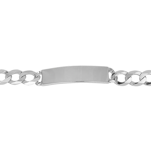 Silver Curb Identity Bracelet - 8.5"