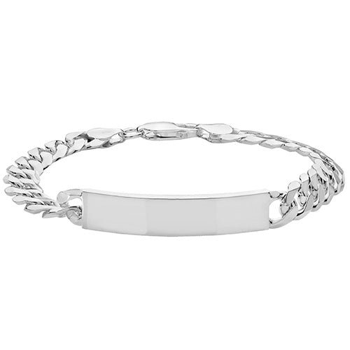 Silver Curb Identity Bracelet - 8.5"