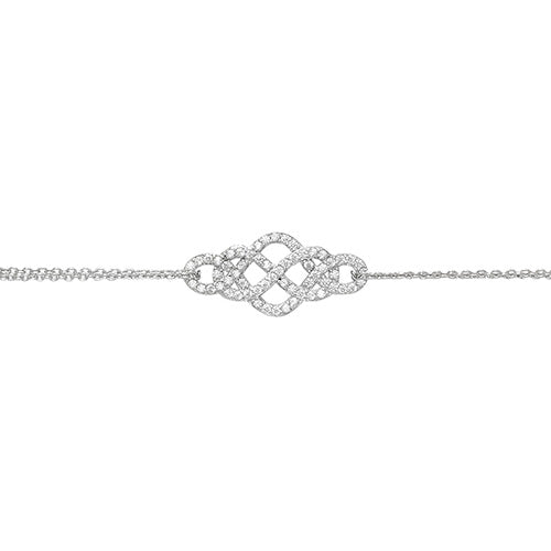 Silver CZ Fancy Infinity Bracelet