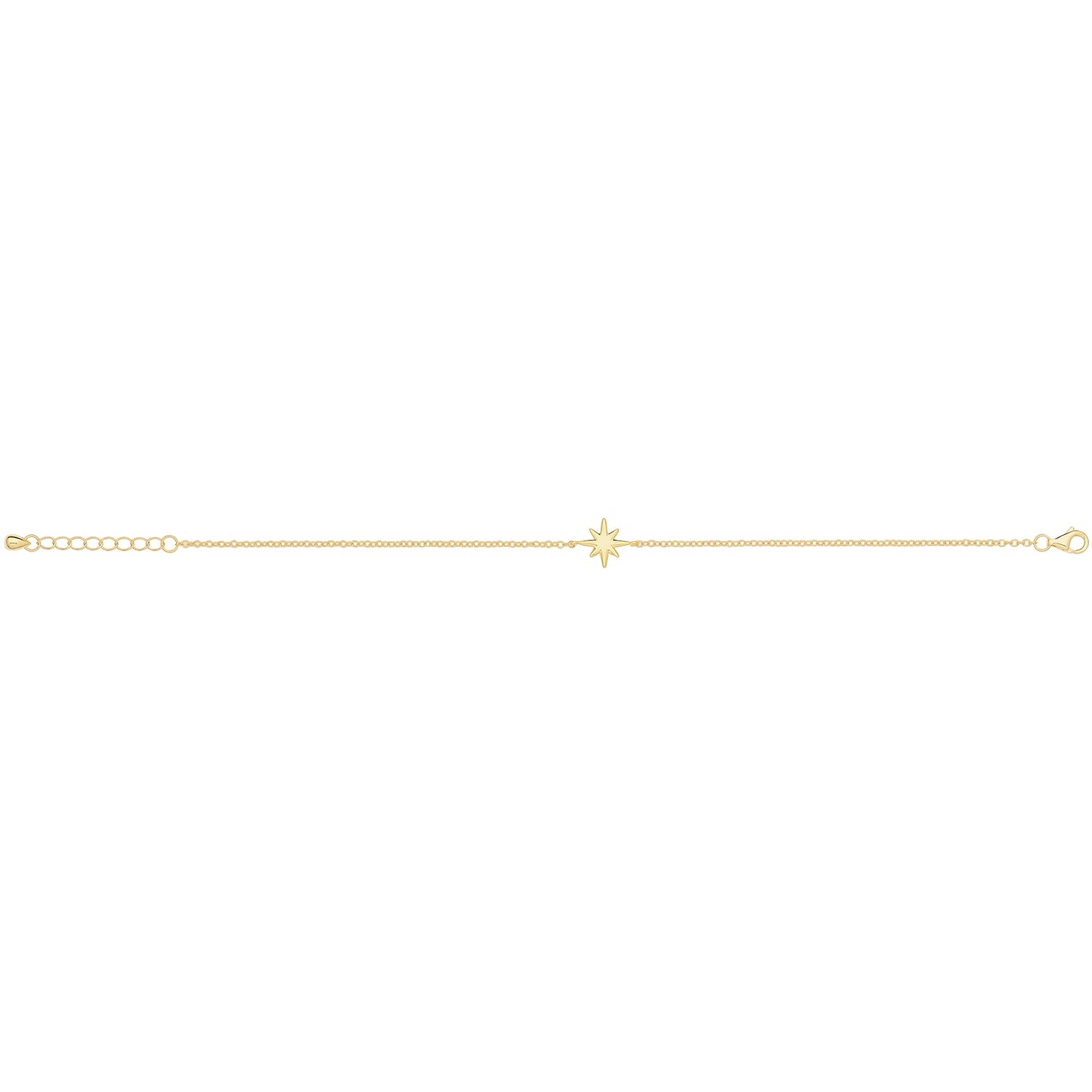 THC Sunshine North Star bracelet featuring a delicate star charm and adjustable chain on a neutral background.