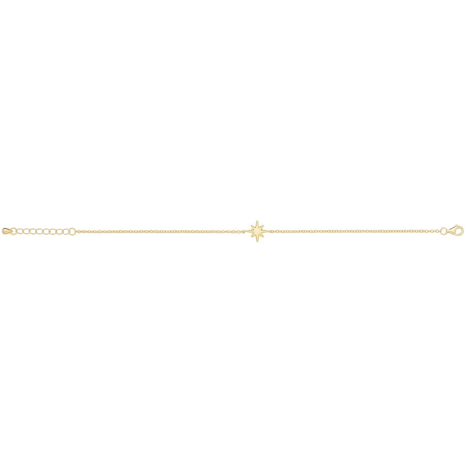 THC Sunshine North Star bracelet featuring a delicate star charm and adjustable chain on a neutral background.