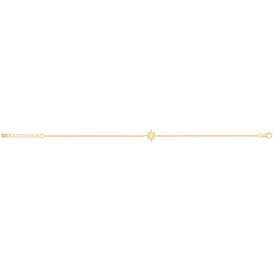 THC Sunshine North Star bracelet featuring a delicate star charm and adjustable chain on a neutral background.