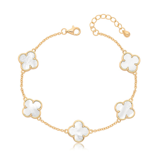 Sunshine Mother of Pearl Quatrefoil Bracelet